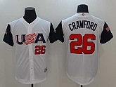 Men's USA Baseball #26 Brandon Crawford White 2017 World Baseball Classic Stitched Jersey,baseball caps,new era cap wholesale,wholesale hats